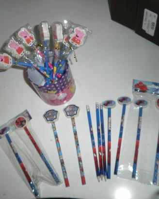Lotto matite Spider Man Paw Patrol Peppa Pig