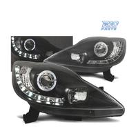 FARI PER PEUGEOT 107 05-12 LUCE DIURNA FONDO NERO