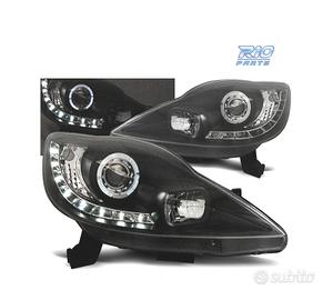 FARI PER PEUGEOT 107 05-12 LUCE DIURNA FONDO NERO