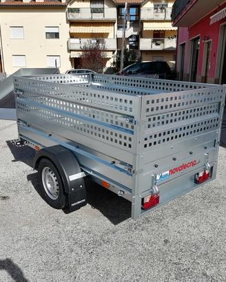 Rimorchio cargo 220 sponde in lamiera più kit spon