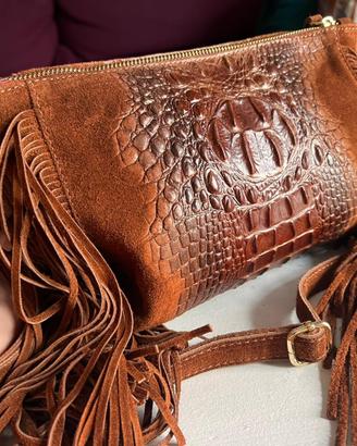Borsa Boho-Chic a tracolla color marrone