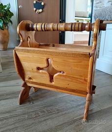 Portariviste Rustico in Legno Massiccio