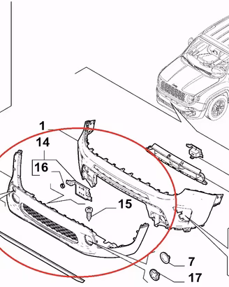 Paraurti Anteriore Jeep Renegade