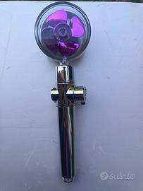 Soffione doccia alta pressione con ventola rosa