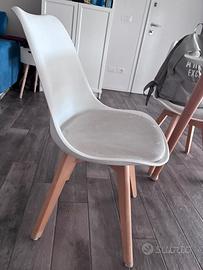4 sedie nordiche legno Sklum bianche