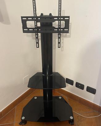 Carrello con ruote per televisione con mensole