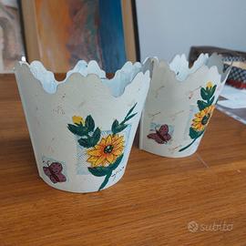 vasi in lamiera decorati