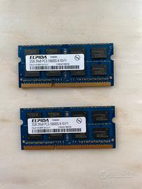 Ram 2x 2gb DDR3 PC 1600