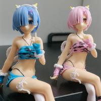 Set 2 Action figure re zero figure rem rosa e blu