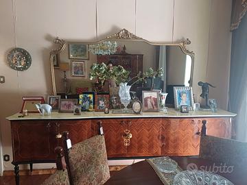 Buffet con specchiera e Controbuffet anni 60
