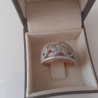 Anello nuovo in oro giallo e bianco 750