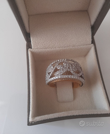 Anello nuovo in oro giallo e bianco 750