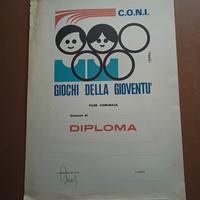 Diploma sportivo anni '60 Giochi Della Gioventù C.