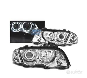 FARI BMW E46 98-01 CON OCCHI ANGELICI LED CROMATI