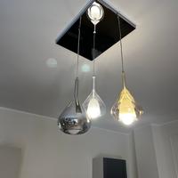 Sospensione Fabas tre colori in vetro