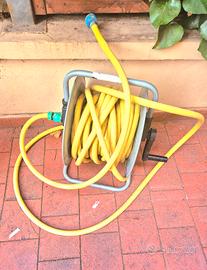 Kit completo avvolgitubo e tubo da giardino da 35m
