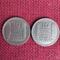 2 monete 10 Franchi fr 1946
