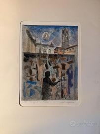 Acquaforte Acquarellata Trento Longaretti