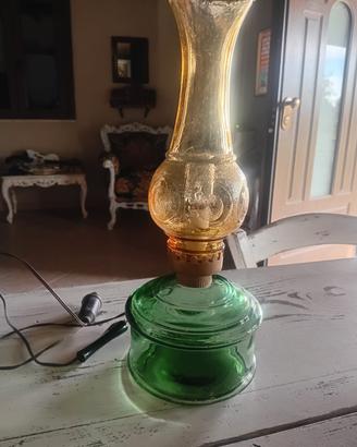 Lampada antica in vetro colorato
