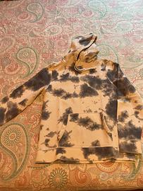 Felpa Hollister con cappuccio tie-dye beige/nero