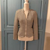 Giacchino a righe bianco,  nero e filo oro