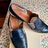 Scarpe donna vintage vitello n.37 blu Siuditta