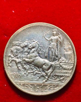 1 lira argento quadriga 1916 raro 