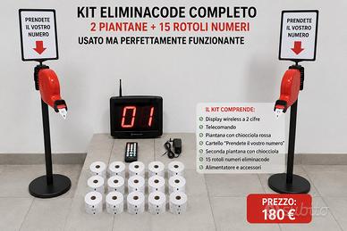 kit eliminacode con 2 piantane, display, telec