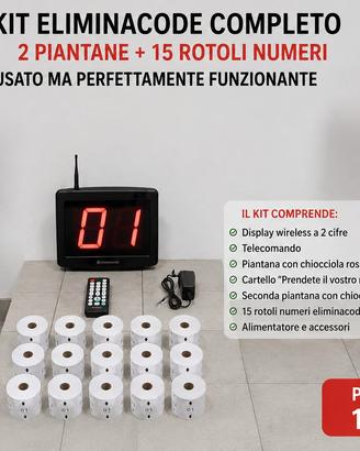 kit eliminacode con 2 piantane, display, telec