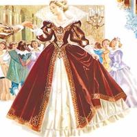 Vestito rosso velluto Cenerentola Carnevale