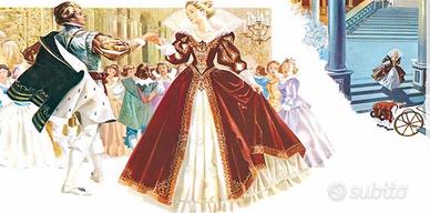 Vestito rosso velluto Cenerentola Carnevale