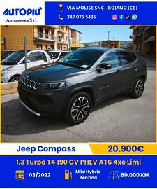 Jeep Compass 1.3 Turbo T4 190 CV PHEV AT6 4xe Limi