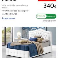 Letto contenitore piu materasso da 1 piazza emmezz