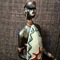 Statua Guerriero Masai Arte Etnica Tribale