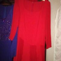 Abito lungo in chiffon rosso