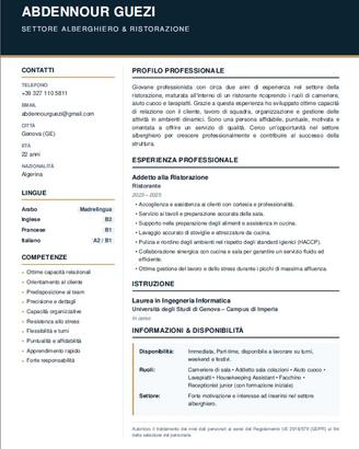 Cameriere/ Aiuto cuoco/ Lavapiatti