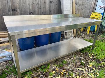 Banco professionale acciaio inox 200cm