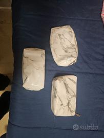 Set 3 Beauty Case / Pochette Effetto Marmo
