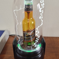 Lampada Bottiglia Birra Miller con teca
