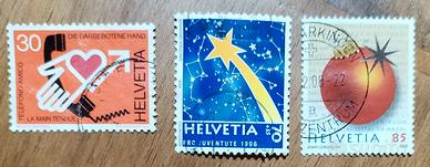 3 Francobolli Svizzera Helvetia