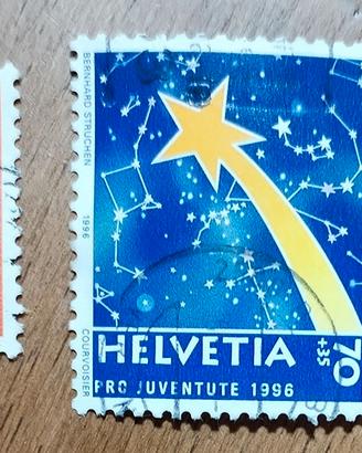 3 Francobolli Svizzera Helvetia