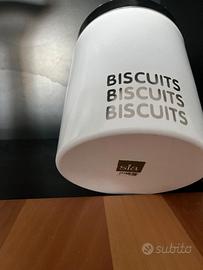 Biscottiera SIA in ceramica bianca con coperchio