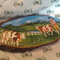 Quadretti montagne su legno