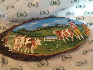 Quadretti montagne su legno