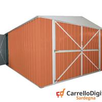 Box acciaio garage lamiera 360x600 legno chiaro