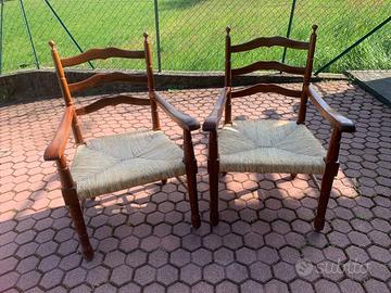 Poltroncine legno impagliate