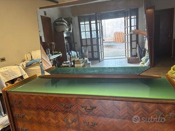 Comò Vintage Anni 50/60 con Specchio e Piano in Ve