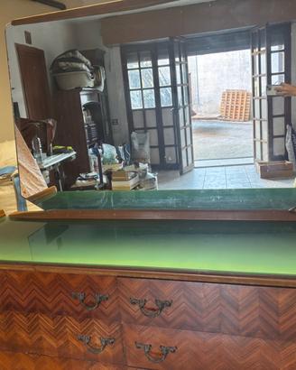 Comò Vintage Anni 50/60 con Specchio e Piano in Ve