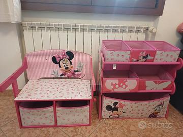 4 pezzi set cameretta minnie per bimba