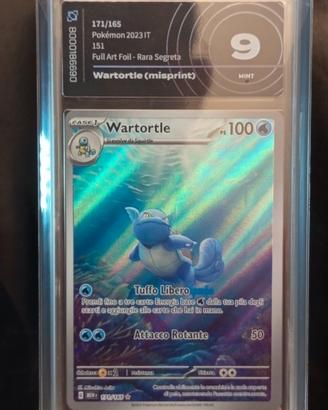 Pokémon Wartortle 171/165 Misprint AiGrading 9
